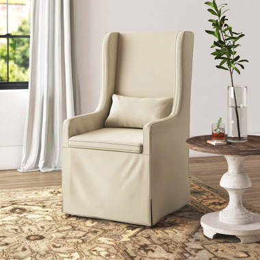 Skirted wingback best sale chair slipcover